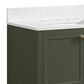 37B Ravello 30" Single Bathroom Vanity Cabinet in Deep Olive Green with Marble Top and Backsplash, , large
