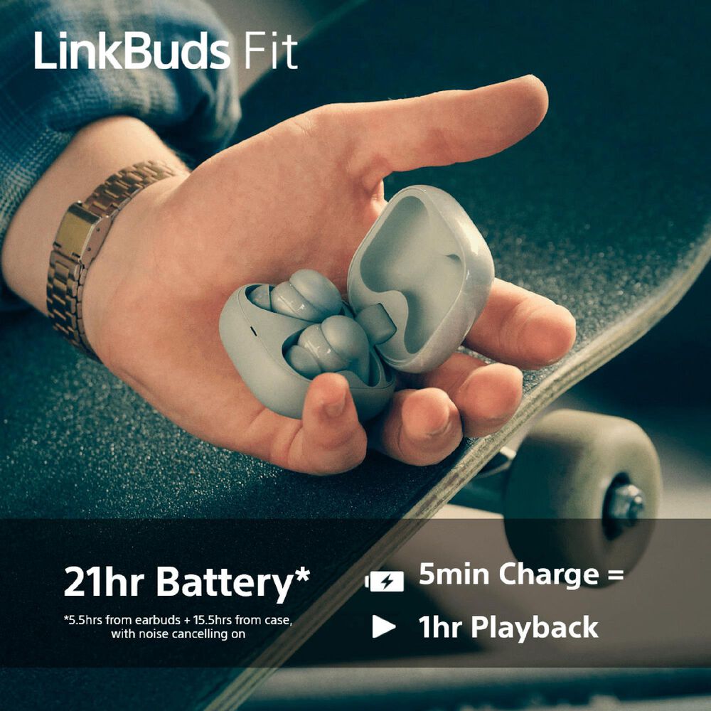 Sony LinkBuds Fit Wireless Noise Canceling Earbuds in White, , large