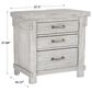 Signature Design by Ashley Brashland 3 Drawer Nightstand in White with USB Ports, , large