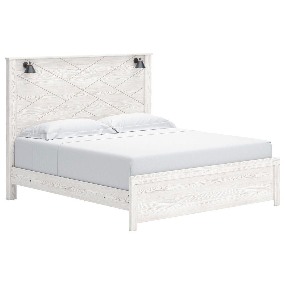 Ashley Gerridan King Panel Bed in White Gray, , large