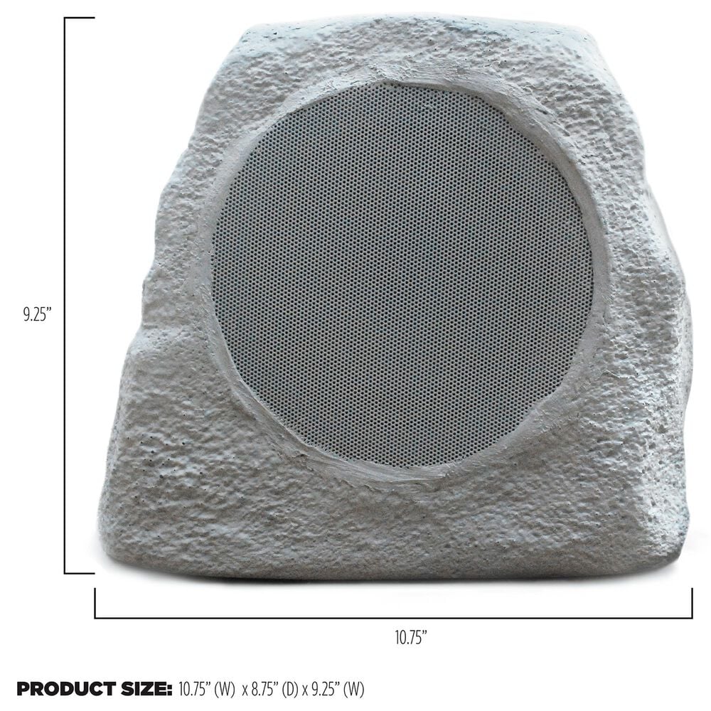 Ion Glow Stone Link Solar Rechargeable Rock Speaker in Gray, , large