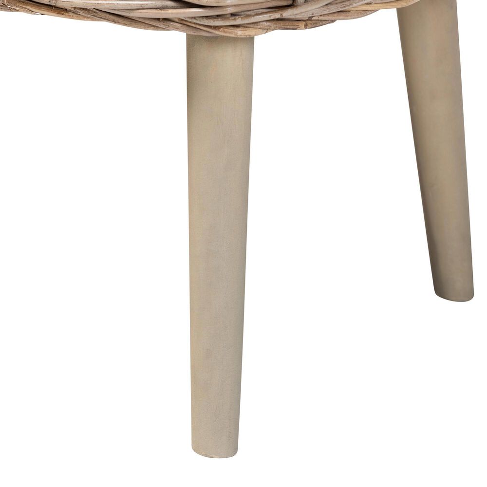 Baxton Studio Raisa Bench in Grey and Light Brown, , large