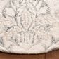 Safavieh Micro-Loop Damask 5" Round Ivory and Grey Area Rug, , large