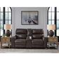 Ashley Crossplex Power Recliner Loveseat with Console and Adjustable Headrest in Smoke, , large