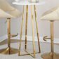 LumiSource Cosmo Bar Table in Gold Metal and White Wood, , large