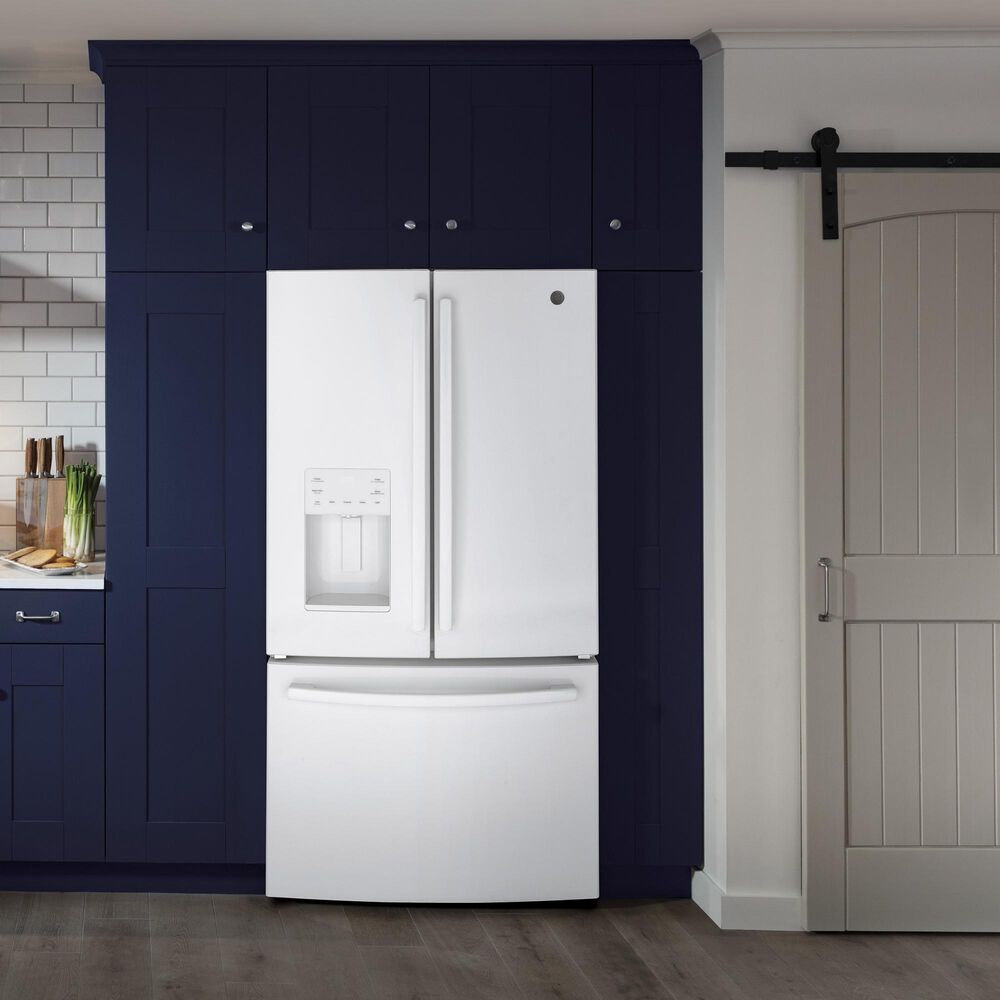 GE Appliances 25.6 Cu. Ft. Capacity 3-Door French Door Refrigerator in White, , large