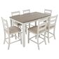 Ashley Skempton 7-Piece Counter Height Dining Set in White and Light Brown, , large