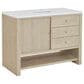 James Martin Vanities Marigot Single 48" Single Vanity in Sun-washed Oak with 3 cm White Zeus Quartz Top, , large