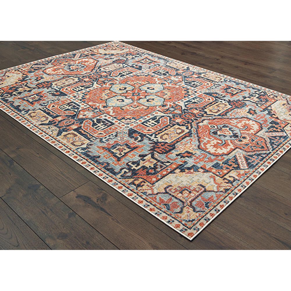 Oriental Weavers Pandora 49S 9&#39;10&quot; x 12&#39;10&quot; Blue and Orange Area Rug, , large