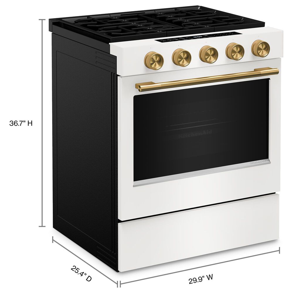 KitchenAid 5.0 Cu. Ft. Smart Slide-in Gas Range in Porcelain White, , large