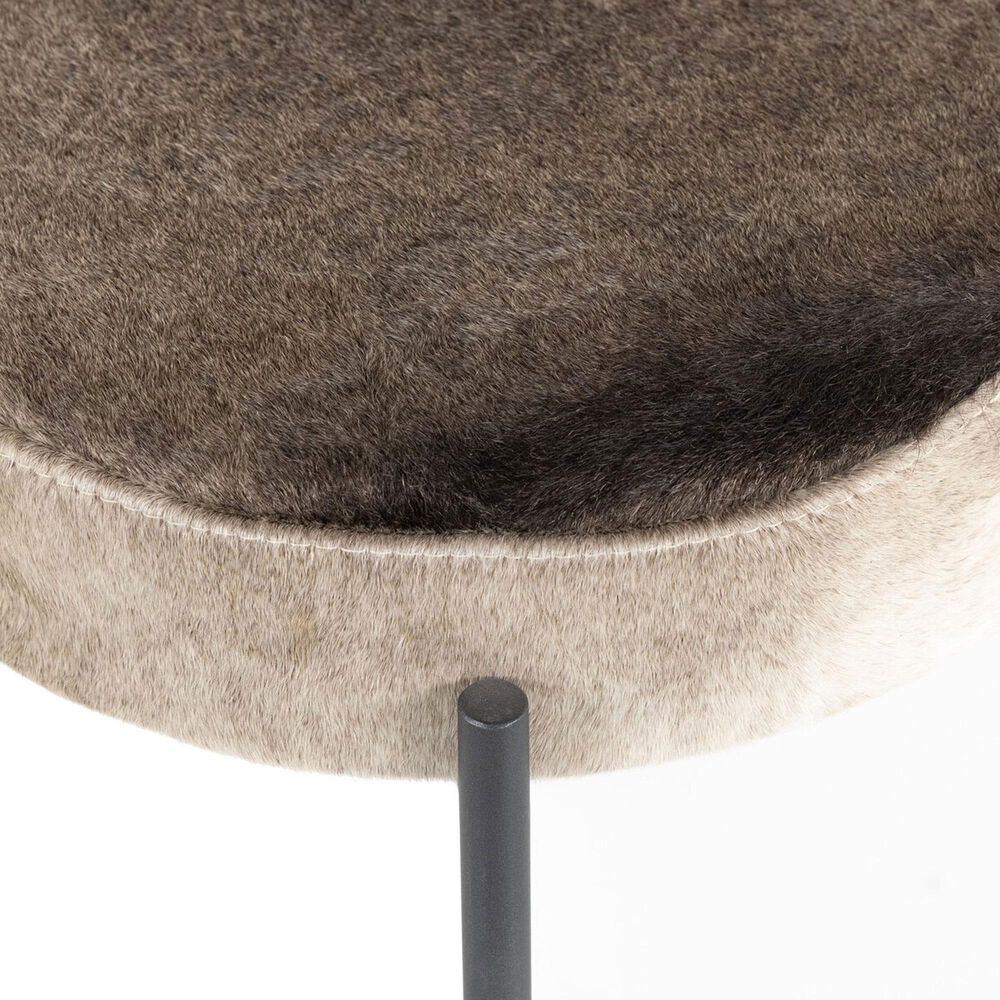 Four Hands Nocona Bar Stool with Speckled Hide Leather in Gunmetal, , large