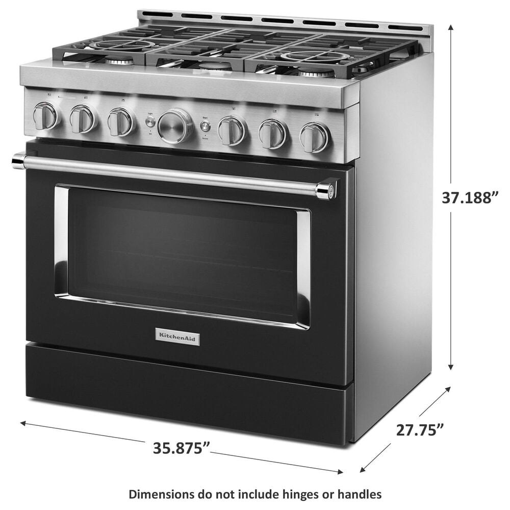 KitchenAid 36&quot; Slide-In Gas True Convection Range with Self-Cleaning in Imperial Black, , large