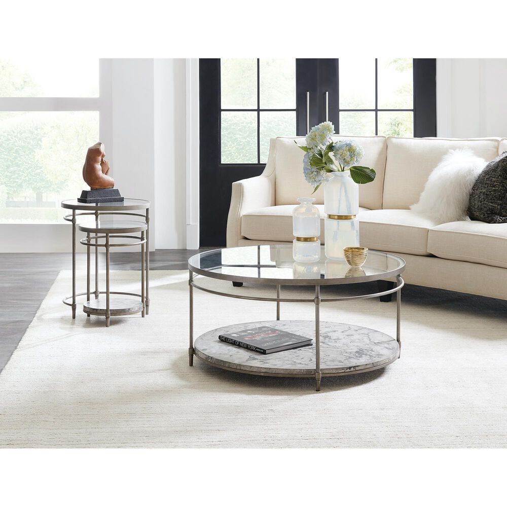 Hooker Furniture Round Cocktail Table in Silver, , large