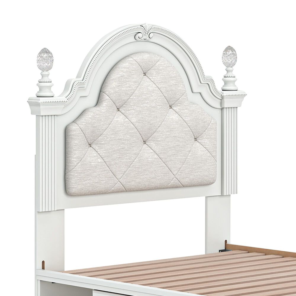 Ashley Kozlani Twin Upholstered Storage Bed in Matte White, , large