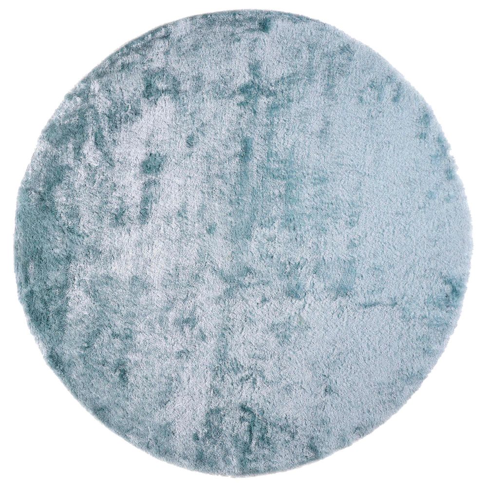 Feizy Indochine 8" Round Light Aqua Area Rug, , large