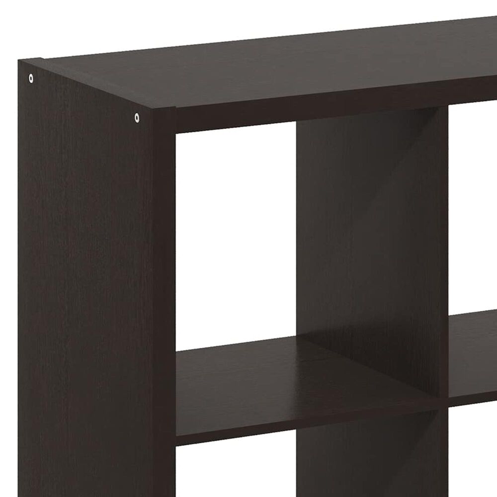 HOMLUX 6-Cube Reversible Open Back Bookshelf in Dark Oak, , large