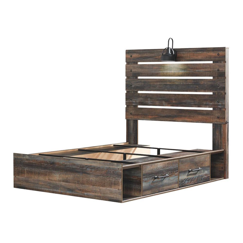 Signature Design by Ashley Drystan Full Panel Bed in Burnt Orange and Teal, , large
