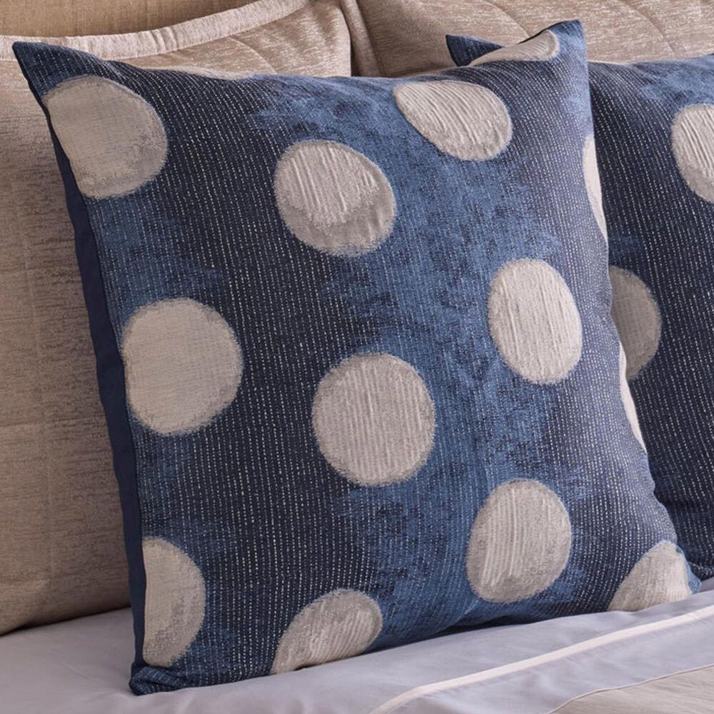 Ann Gish Eclipse 24" x 24" Square Throw Pillow in Blue and Silver, , large