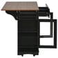 HOMLUX 54" Mobile Kitchen Island with Glass Door Storage in Walnut and Black, , large