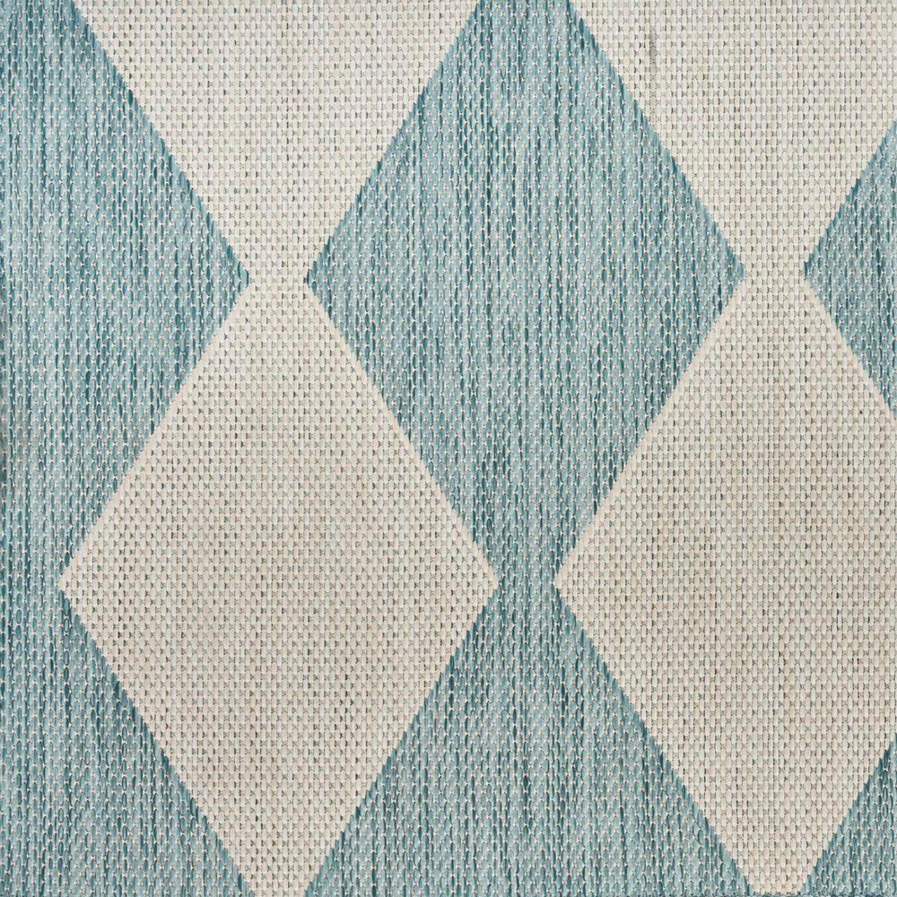 Nourison Positano Geometric Aqua 8&#39; x 10&#39; Indoor/Outdoor Area Rug, , large