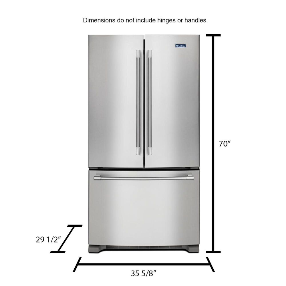 Maytag 20 Cu. Ft. 36&quot; Wide Counter Depth French Door Refrigerator in Fingerprint Resistant Stainless Steel, , large