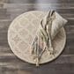 L&R Resources Sinuous Pin Dot 6" Round Ivory and Rose Area Rug, , large