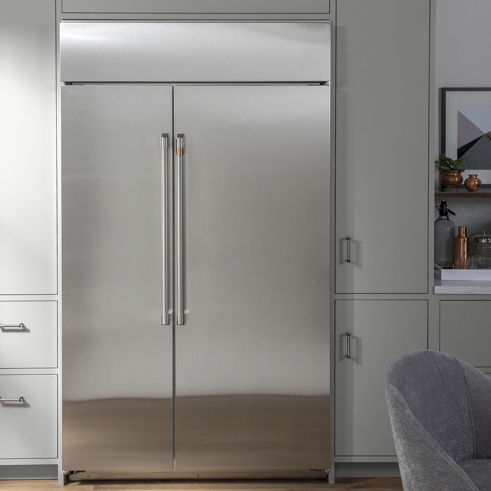 Cafe 25.1 Cu. Ft. Built-In Side-by-Side Refrigerator in Stainless Steel, , large