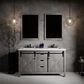 Lexora Home Marsyas 60" Double Bathroom Vanity in Ash Grey with 2 cm White Cultured Marble Top and Rectangular Sinks, , large