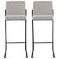 Lumisource Fuji High Back Barstool with Grey Fabric in Black (Set of 2), , large