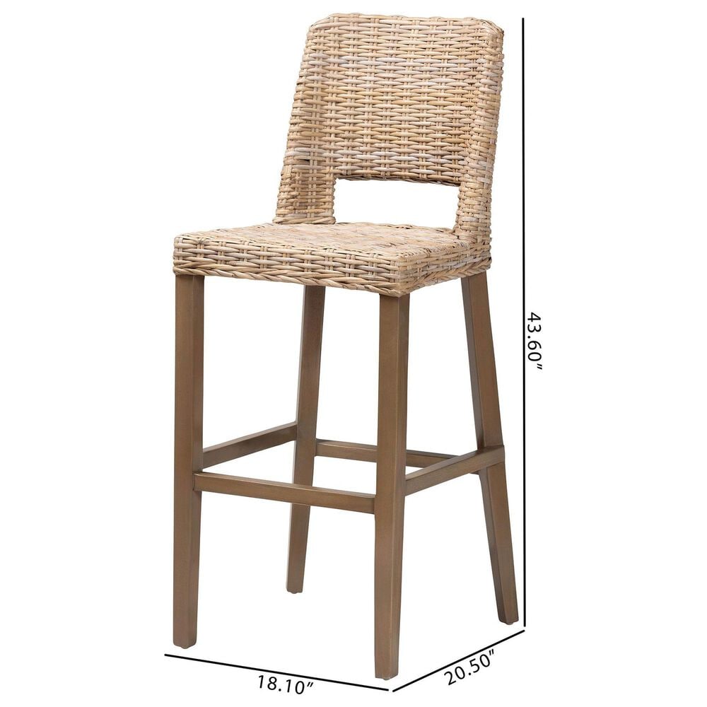 Baxton Studio Magy Bar Stool in Grey, , large