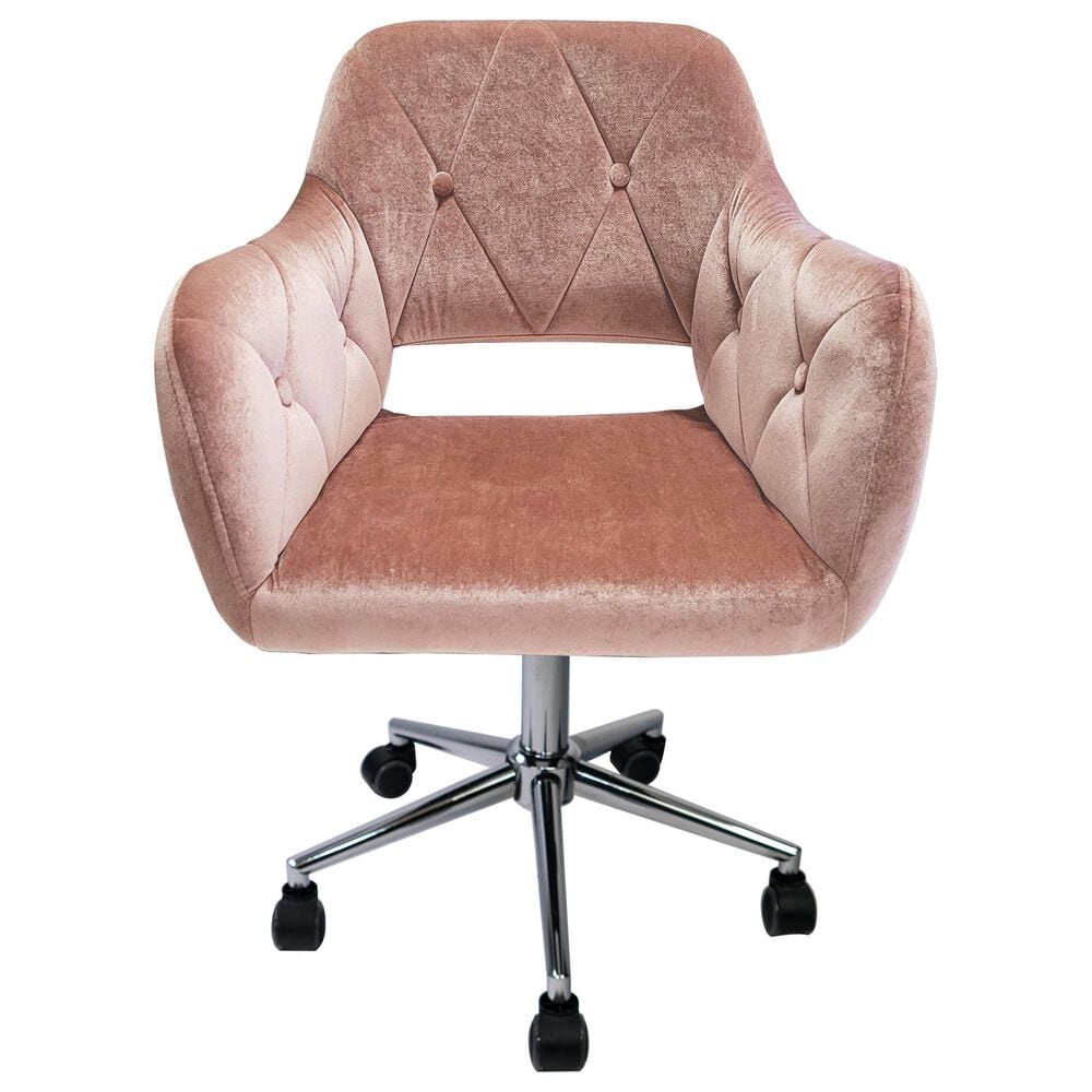 Impressions Vanity Brittney Tufted Vanity Chair in Pink, , large