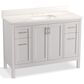 Kohler Hadron 48" Single Bathroom Vanity in Atmos Grey with 3 cm Bianco Bella Quartz Top and Oval Sink, , large