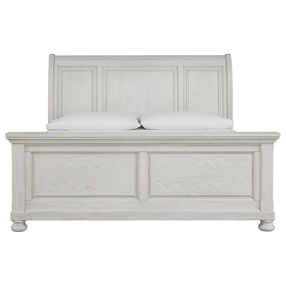 Ashley Robbinsdale King Sleigh Bed in Antique White, , large