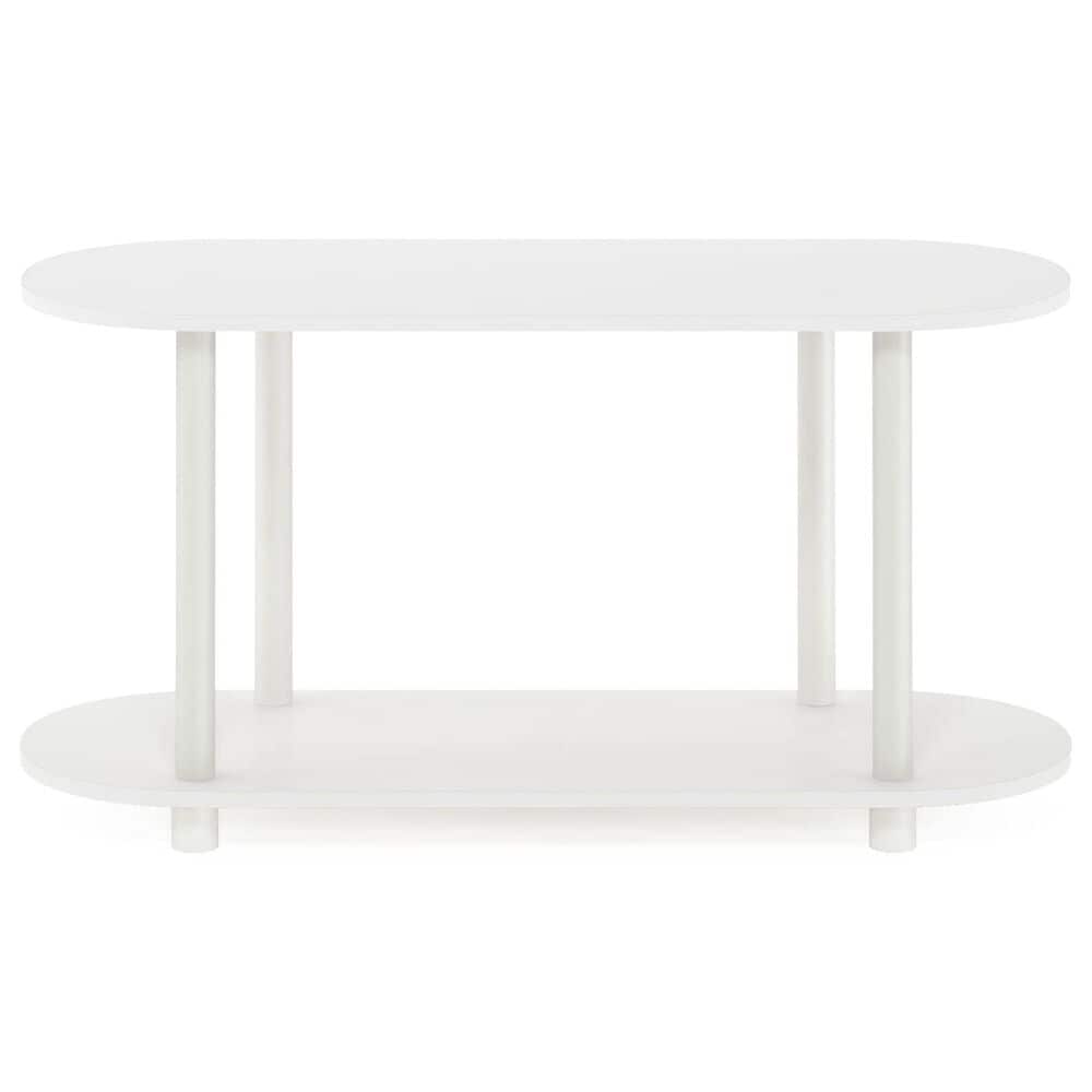 HOMLUX Turn-N-Tube 2-Tier Oval Side Display Rack in White and Virgin White, , large
