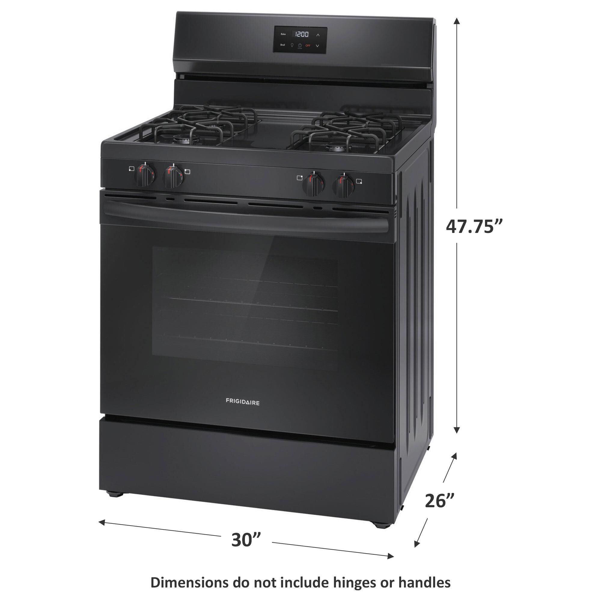 Frigidaire 30 Freestanding Gas Range with 4 Burners in Black
