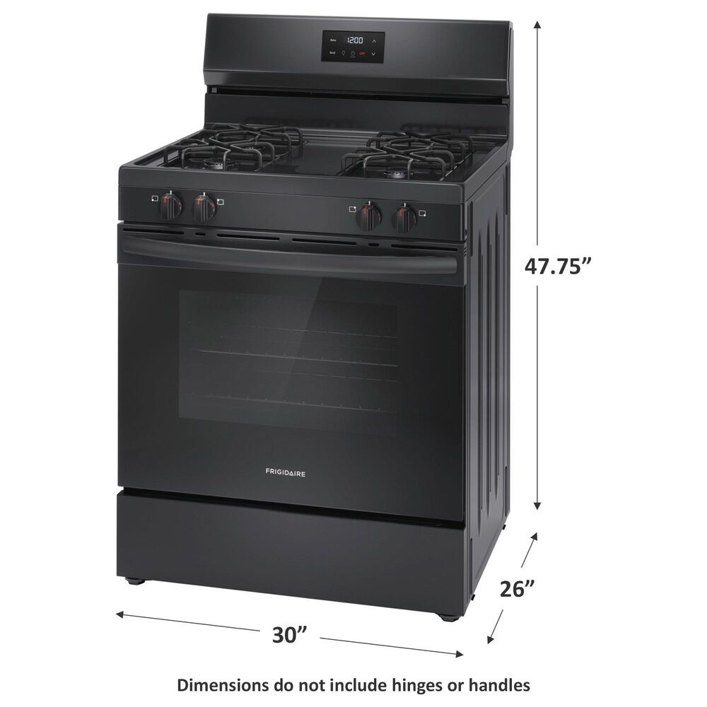 Frigidaire 30&quot; Freestanding Gas Range with 4 Burners in Black, , large