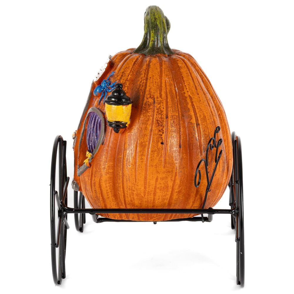 The Gerson Company 2-Piece B/O Lighted Resin and Metal Halloween Pumpkin Carriage Set in Assort, , large