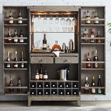 Imperial International Aurora Wine Cabinet in Stone Grey and Black, , large