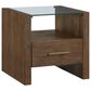 Crystal City Garland Glass Top End Table in Toffee, , large