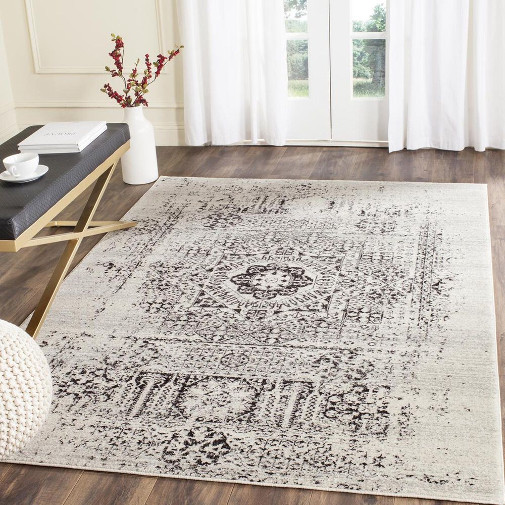 Safavieh Evoke EVK260T-5 5"1" x 7"6" Ivory/Black Area Rug, , large