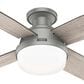 Hunter Dempsey Low Profile 52" Ceiling Fan with Lights in Matte Silver, , large
