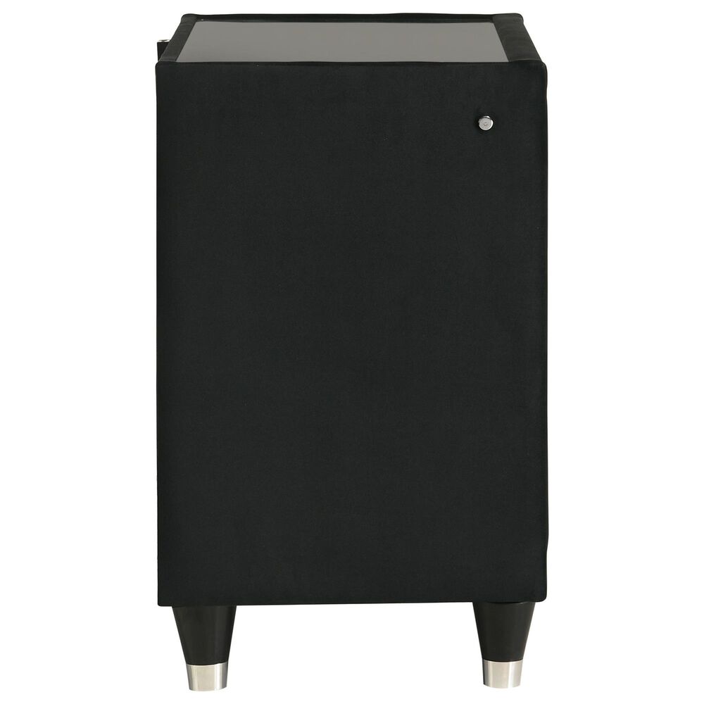 Pacific Landing Lorient 2 Drawer LED Nightstand in Black with AC Outlets and USB Ports, , large