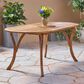 Hearth and Haven 70" Outdoor Oval Dining Table with Slatted Tabletop and Curved Y-Shaped Legs in Teak, , large