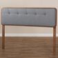 Baxton Studio Palina Full Headboard with Dark Grey Upholstered in Walnut Brown, , large