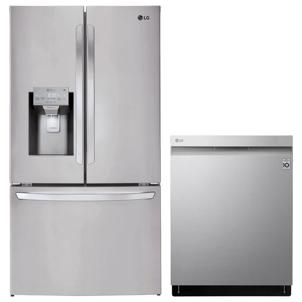 LG 2-Piece Kitchen Package with 26.2 Cu. Ft. French Door Refrigerator in Stainless Steel, , large