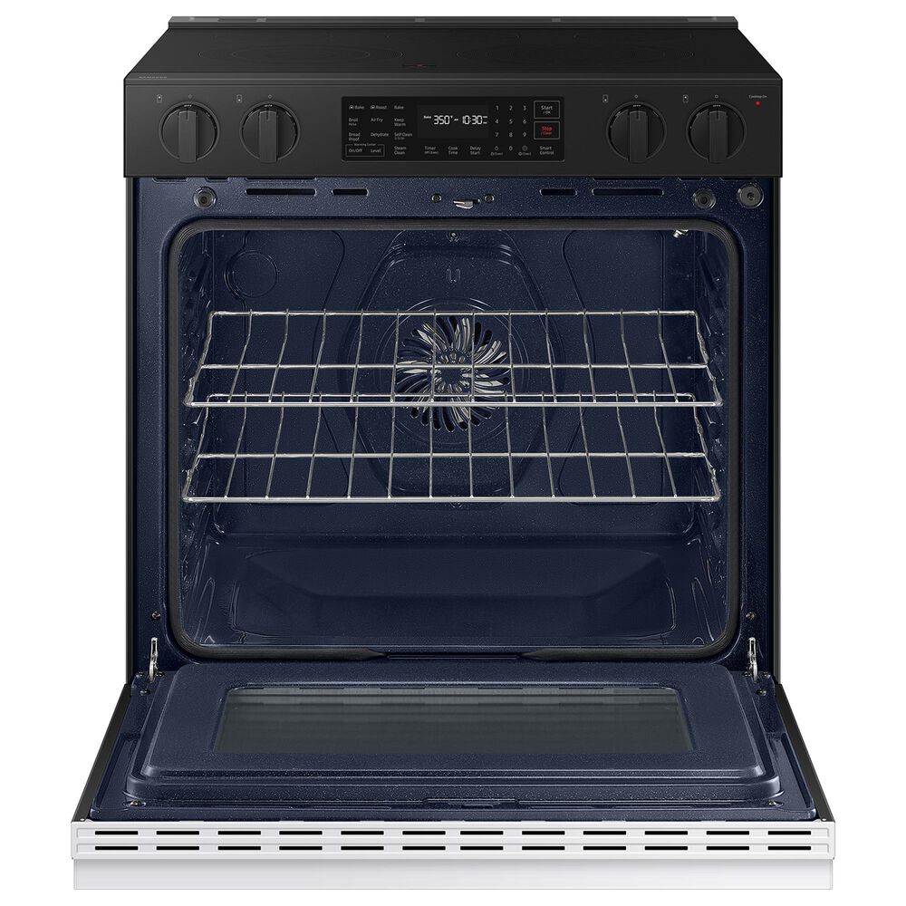 Samsung Bespoke Bespoke 6.3 Cu. Ft. Smart Slide-In Electric Smart Range with ADA Compliant in White Glass, , large
