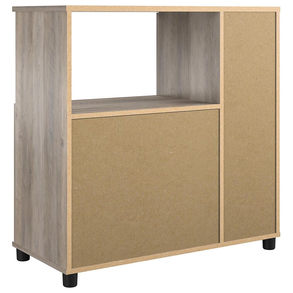 DHP Delany Microwave Stand in Gray Oak and Black, , large