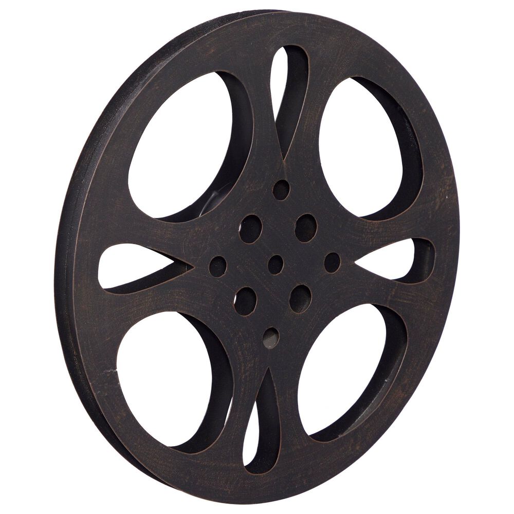 Maple and Jade 18" Movie Reel Wall Decor in Grey, , large
