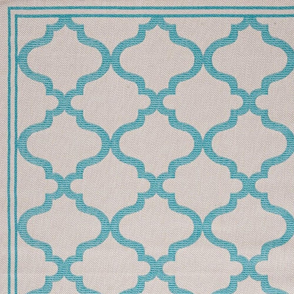 Safavieh Bermuda 5&#39;3&quot; x 7&#39;6&quot; Beige and Aqua Indoor/Outdoor Area Performance Rug, , large