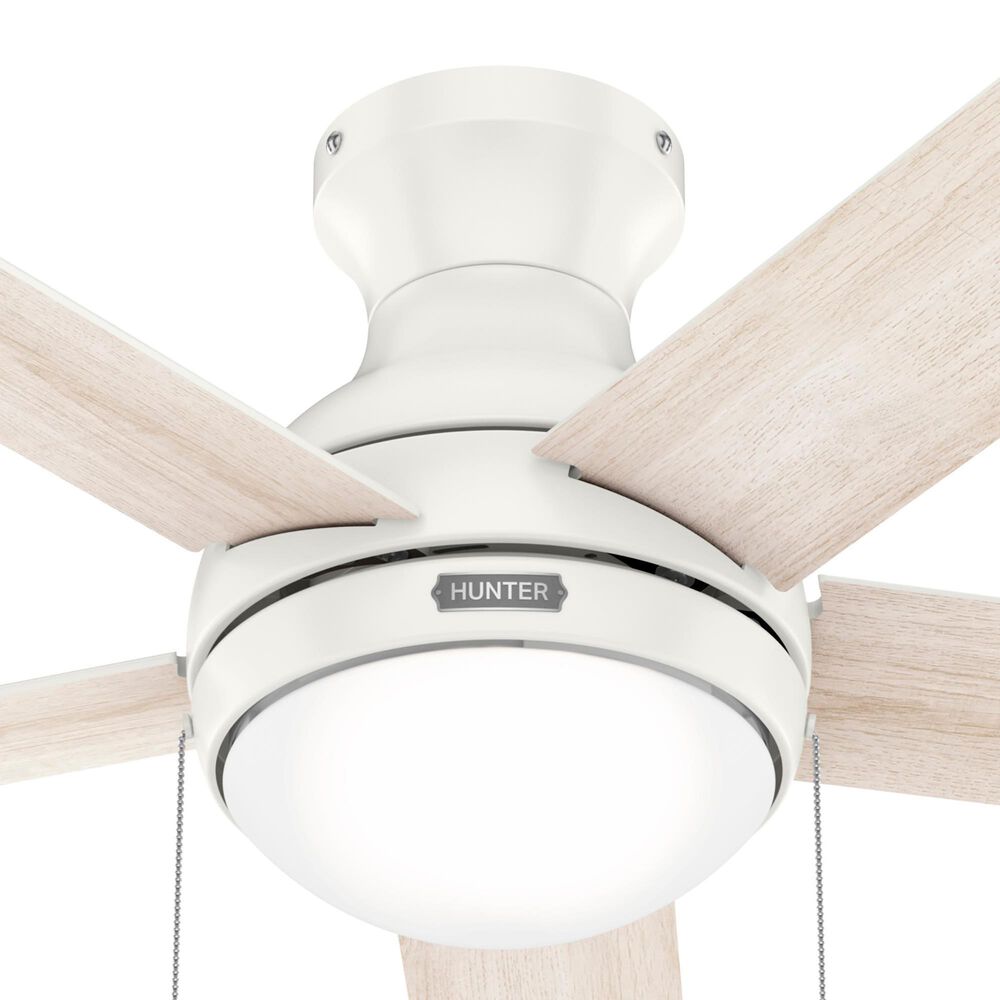 Hunter Aren Low Profile 44&quot; Ceiling Fan with LED Lights in Fresh White, , large